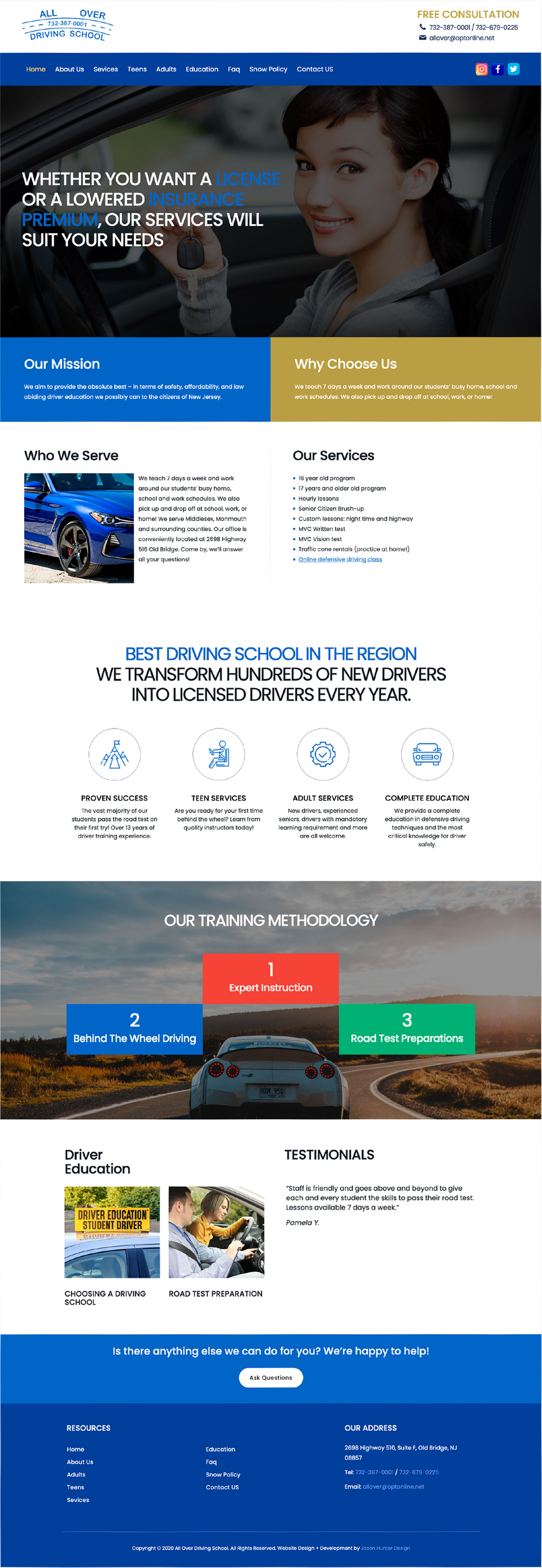 Portfolio - Allover driving school (Full Page View)